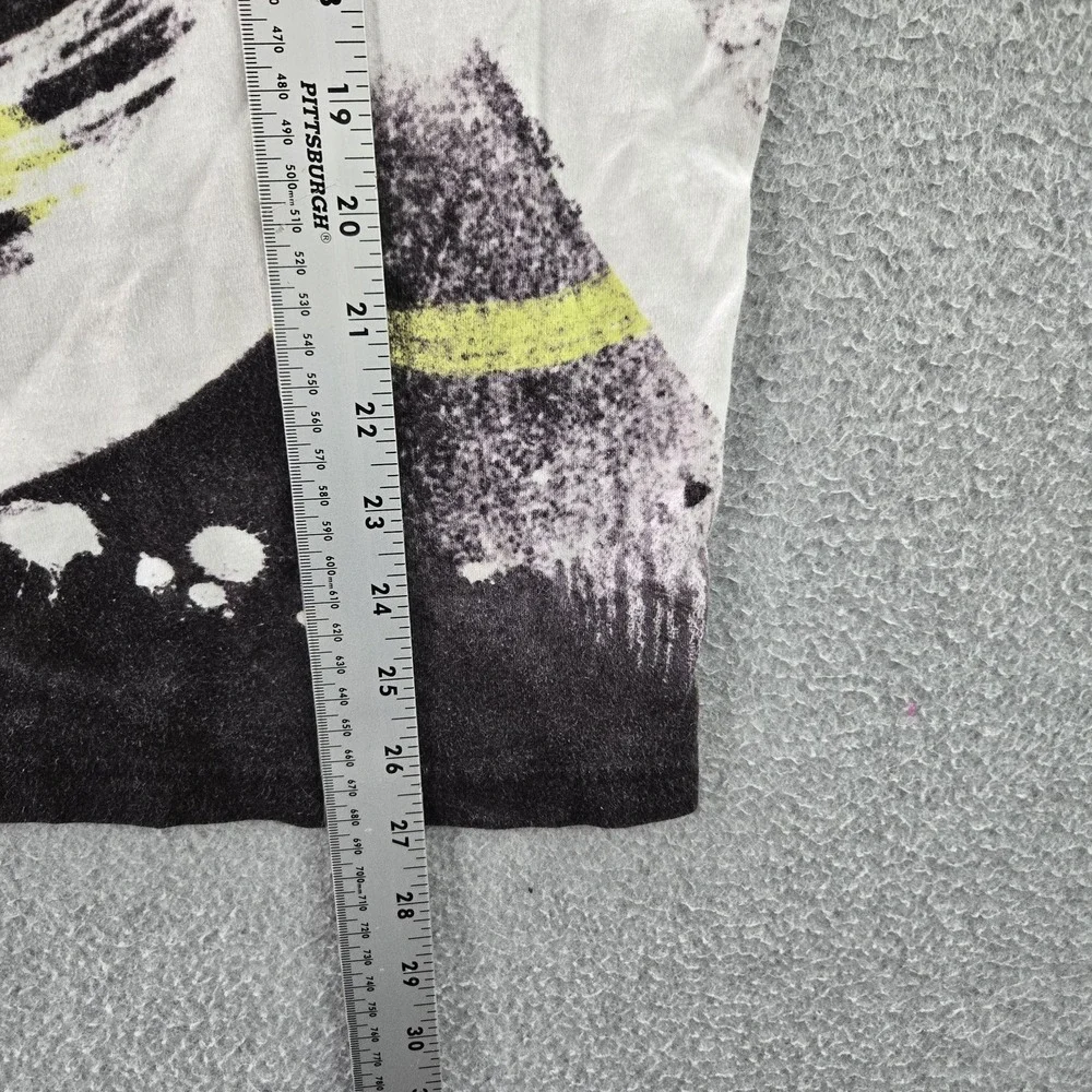 Hollister Women Shirt XL White Graphic Print Abstract Art Long Sleeve Logo‎